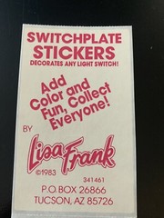Lisa Frank 80s Vintage Bubblegum Light Switch Sticker, Switchplate