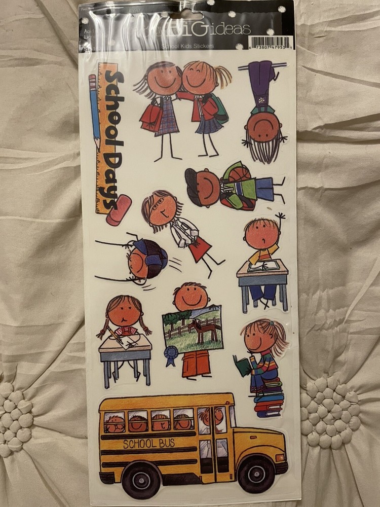 Me & My Big Ideas MAMBI Sticker Sheet School Days NIP Kids Bus Teacher Scrapbook
