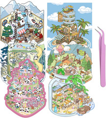 DIY 3D Sticker House – 6 Sets Kawaii Cozy Room Stickers for Adults & Kids