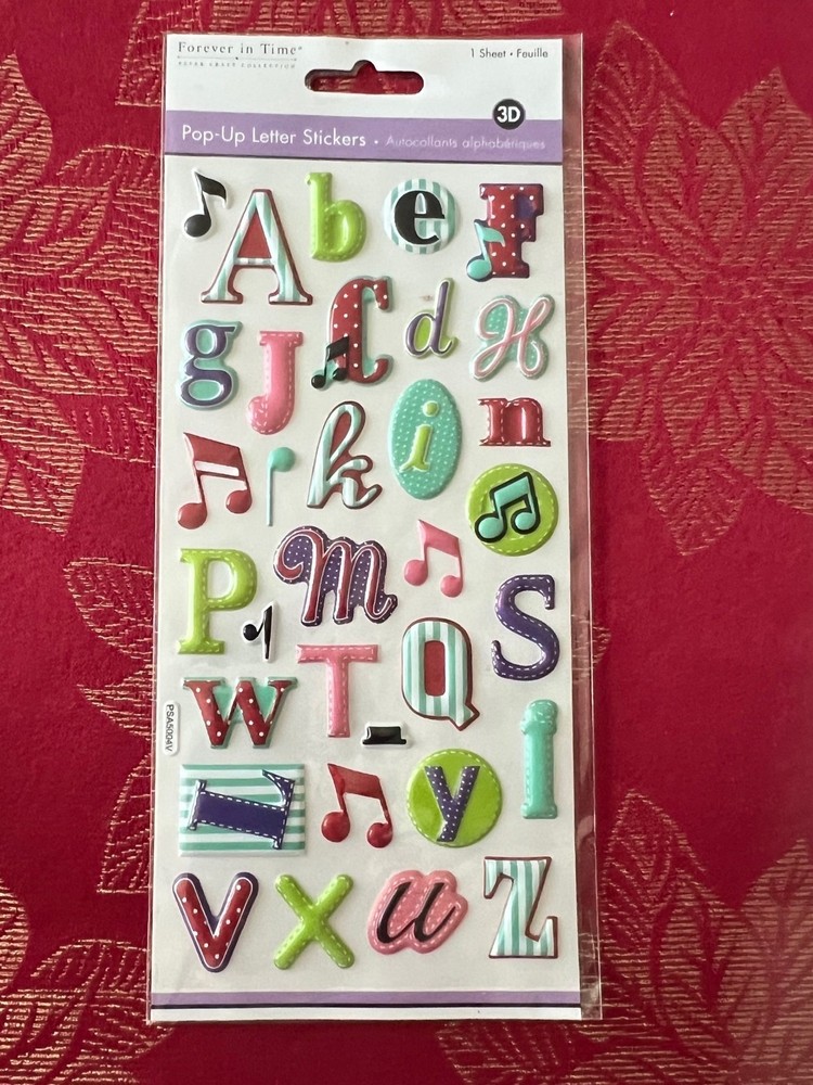 YOU CHOOSE – ALPHABET LETTERS 3D STICKERS BY FOREVER IN TIME – RARE