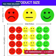 1800 PCS Happy & Sad Smile Face Stickers – 1 Inch Happy Face & Emotion Stickers