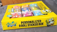 nickelodeon Spongebob Sticker Rolls – Spongebob Rolled Sticker Box (9Rolls) New