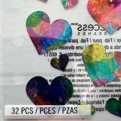 Sticko Stickers Vellum PASTEL HEARTS Holographic Scrapbook EK Success SPMT03