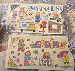 Large Scrapbooking Sticker Ephemera Lot School Baby Holiday Plus Binder Sleeves