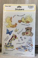 Vintage Suzy’s Zoo Baby Lullaby sticker sheets NIP 9708.5 VHTF