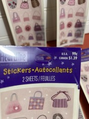 Vintage Heartline Hallmark 5 sealed packs 1990S fashion handbag purse stickers