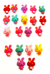 Lot of 20 Multicolor Little Girl Bunnies Flatbacks For Crafting – NEW (#26)