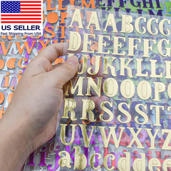 10 Sheets Letter Stickers Colorful Glitter Self Adhesive Alphabet Sticker Shiny