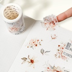 Pre-Cut Sweet Rosé Washi Tape Roll – Decorative Japanese Paper for Journaling, S