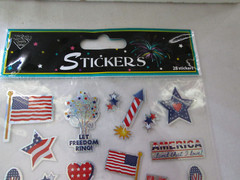 Lot of 2 Nicole July 4th Pkg of 28 Assorted Patriotic Hologram Stickers, New
