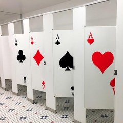 4 Sets Casino Theme Poker Stickers – Large Playing Card Decals for Party Decor