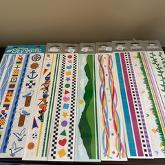 Vintage Mrs Grossman’s Design Lines Border Stickers Strips New Set Of 24 (Note)