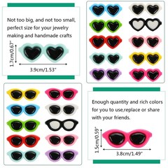 BENOSPACE 40Pcs Resin Mini Sunglasses Bead Colorful Flat Back Small, colorful
