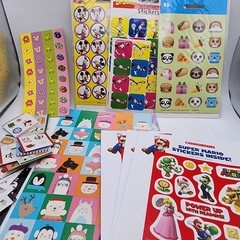 Lot of 100+ Stickers Super Mario Disney Dr Seuss Animals Emoji Scrapbook Teacher