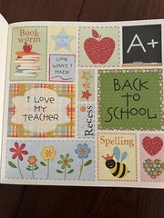 40 Sheets Scrapbook Card Stock Paper Foil Embossed Die Cuts Kids School Apple