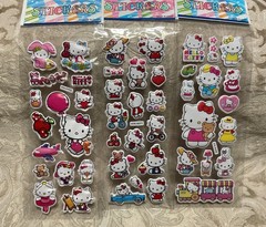 Retro Vintage Look Hello Kitty Cartoon 3D Puffy Stickers 3 sets