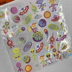 Halloween Martian Outerspace Sticker Lot of 5 Extraterrestrial Aliens