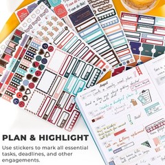 Monthly Weekly Daily Holiday Journaling Stickers 14 Sheets
