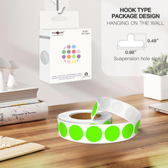 1 Inch round Color Code Dot Stickers,Fluorescent Green Inventory Dots Label,Adhe