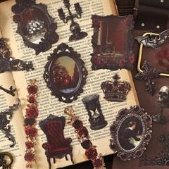 20Pcs Vintage Baroque Paper Stickers Junk Journal Album Scrapbooking Collage Art