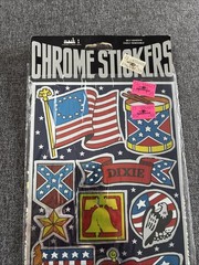 NEW! Vtg! 1984 Chrome Stickers Morgan Mark 1 Large Sheet USA Dixie Pride Trump