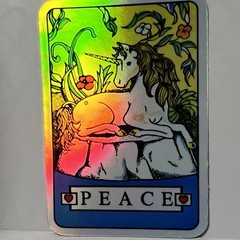Unicorn Peace Foil Sticker Retro 90s Vending Machine Prism Vintage Reproduction