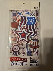 Recollections 4TH OF JULY PATRIOTIC Scrapbooking Stickers 49 Pc
