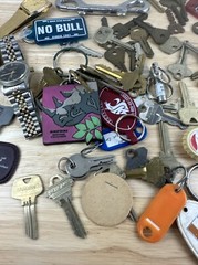 Grandpas Junk Drawer Journal Vintage Supplies, Keys Blanks, Watches, Keychains +