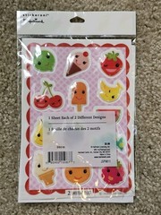 Stickeroni from Hallmark, Puffy Fruit Stickers, Banana Orange Lime Lemon Grape