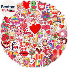 100Pcs Valentines Stickers for Kids, Bulk Heart Stickers for Valentines Day Gift