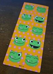 American Greetings FROG FACE sticker, Funny FROG sticker, Frog seals