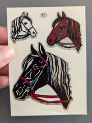Vintage 80’s Foil Stickers Lot BJ and P-1 Toys & Horse T-Rex Car Gorilla Plane
