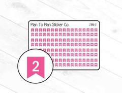2186-2~~Dark Pink Mini Flag Date Covers Planner Stickers.