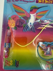 Vintage 90s Lisa Frank Magic Memos Dashley The Humming Bird Rainbow Erase Board