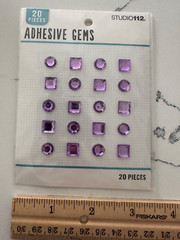 K&Company Studio 112 20 PC Cool Purple Adhesive Gems Scrapbooking Journalling
