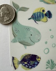 SEA CREATURE Mylar Sticker (22pc)Dolphin•Turtle•Fish•Whale •Starfish•Card Making