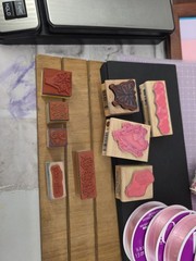 Mixed Scrapbooking Junk Journal Shadow Box Lot 6- Cardstock, Stamps, Vellum