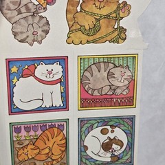 Vintage 1984/86 Current Cats Jumbo Sticker Pack, 8 Partial Sheets 2 Full Sheets