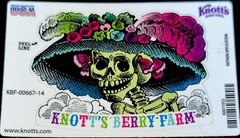 KNOTT’S BERRY FARM SKULL STICKER✨🌺💀🌸✨3 1/2” X 2 3/4”✨CUTE✨KATRINA✨💚🩵✨💫