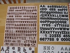 Alphabet Stickers Numbers and Punctuation 11 Partially Used Sheets