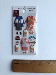Rare Midori Paper Craft Japanese Traditional Clothing Sticker Embellishments