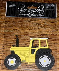 LASER COMPLETES YELLOW TRACTOR Detailed DIE CUT Farm Farming Farmer Scrapbook 3D