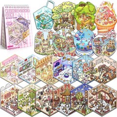 DIY 3D Cartoon Scene Stickers – 20 Sets Fun Craft Kit for Stress Relief & Gifts
