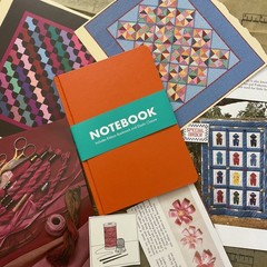 Vintage Sewing Journal Bundle, Paper Ephemera Pack with Seam Binding & Notebook,