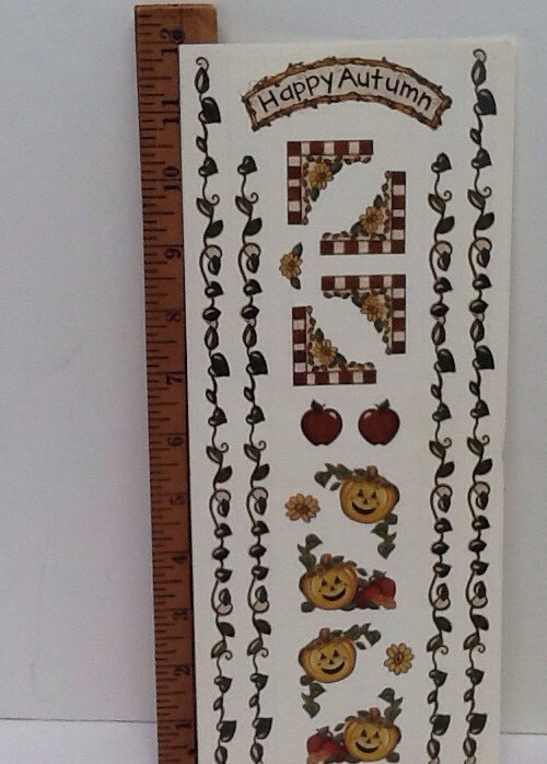 12″ Autumn Fall Pumpkin & VIne Borders Photo Corner Scrapbook Stickers