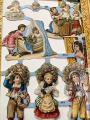 Vntg Mamelok Victorian Embossed Die Cut Lot Christmas Flowers Scrapbook Crafts