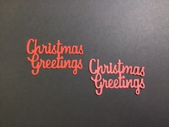 Christmas Greetings Die Cut Embellishments 6 Pcs 1-1/4” x 2” Scrapbook Cards