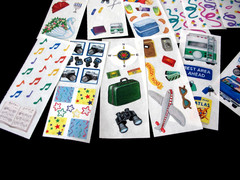 Creative Memories, Stickers Travel, Airplane, Train, Camping, Vacation, Confetti