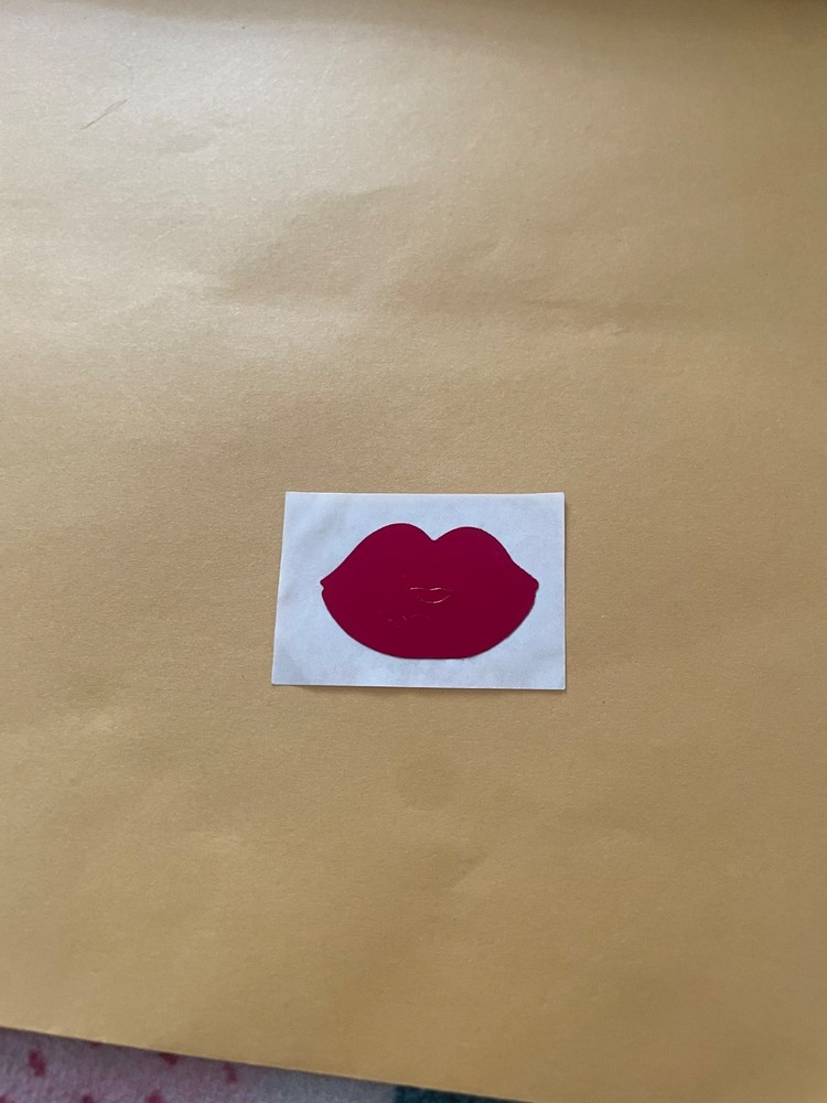 Vintage 1980s Foil Red Lips Sticker