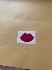 Vintage 1980s Foil Red Lips Sticker